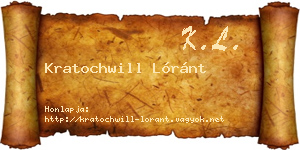 Kratochwill Lóránt névjegykártya