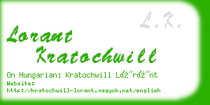 lorant kratochwill business card